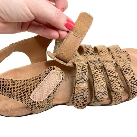 Vionic Leather Snakeskin Harissa Sandals in Tan - Picture 4 of 7